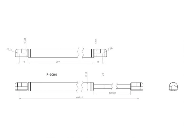 Obelink Vérin à Gaz Hobby 300N 3 Obelink Vérin à Gaz Hobby 300N