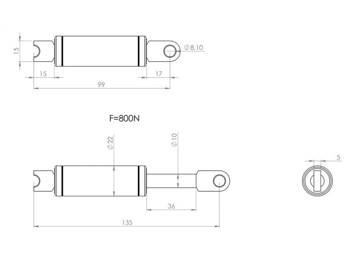 Westfalia Vérin à Gaz Pour Attelage SSK 3 Westfalia Vérin à Gaz Pour Attelage SSK