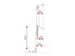 BR-Systems Porte-vélos élévateur électrique -Magasin Extérieur br systems elektrische lift fietsendrager 7 tekening ecommerce 4407