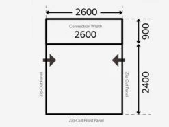 Dometic Club Air Pro Drive-Away Auvent Fourgon -Magasin Extérieur kampa dometic plattegrond club drive away 2021 ecommerce 0559