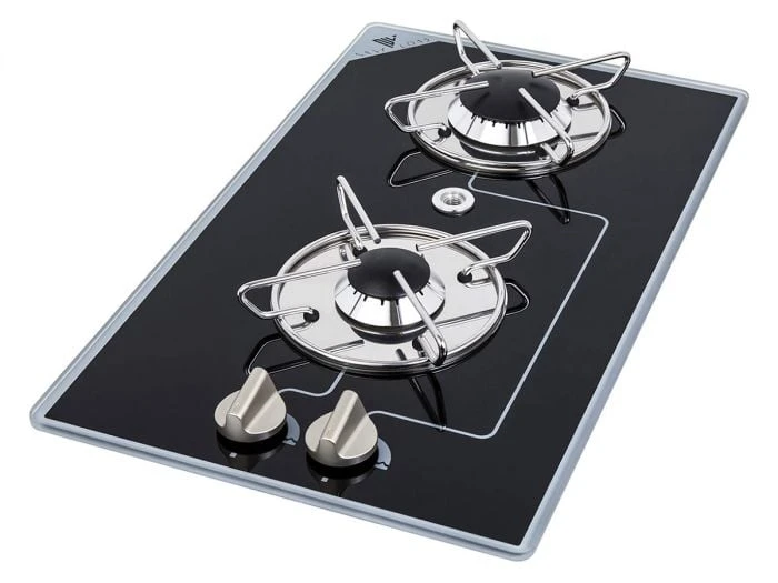 Navy Load Plaque De Cuisson Gaz En Verre 2 Feux 50 X 30